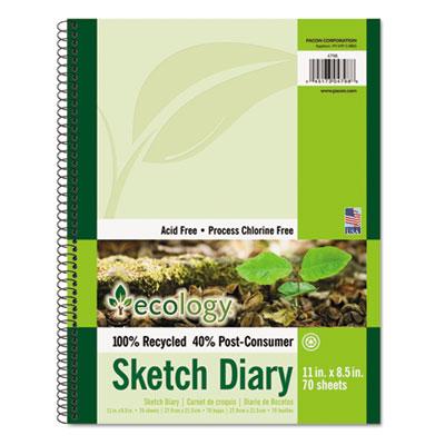 View larger image of Ecology Sketch Diary, 60 lb Text Paper Stock, Green Cover, (70) 11 x 8.5 Sheets