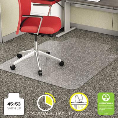 View larger image of EconoMat Occasional Use Chair Mat for Low Pile Carpet, 45 x 53, Wide Lipped, Clear