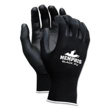 Economy PU Coated Work Gloves, Black, Small, Dozen