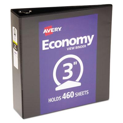 View larger image of Economy View Binder with Round Rings , 3 Rings, 3" Capacity, 11 x 8.5, Black, (5740)