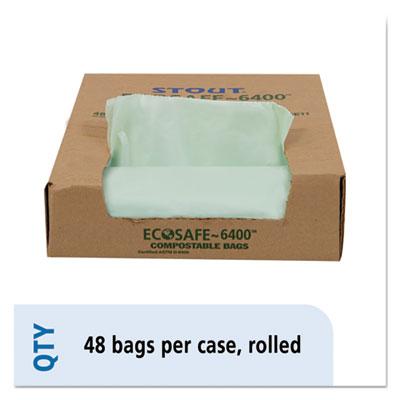 View larger image of EcoSafe-6400 Bags, 30 gal, 1.1 mil, 30" x 39", Green, 48/Box