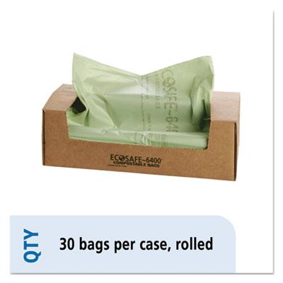 View larger image of EcoSafe-6400 Bags, 64 gal, 0.85 mil, 48" x 60", Green, 30/Box