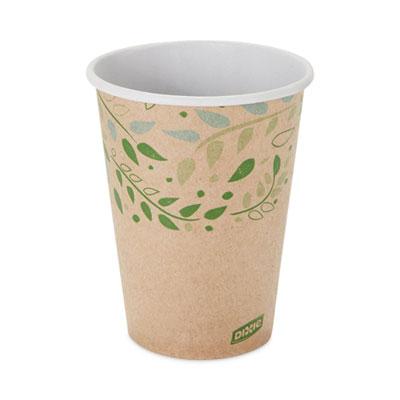 View larger image of EcoSmart Recycled Fiber Hot/Cold Cups, 12 oz, Kraft/Green, 50/Sleeve, 20 Sleeves/Carton