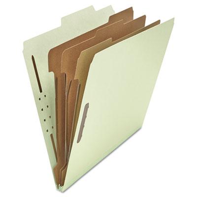 View larger image of Eight-Section Pressboard Classification Folders, 3" Expansion, 3 Dividers, 8 Fasteners, Letter Size, Gray-Green, 10/Box