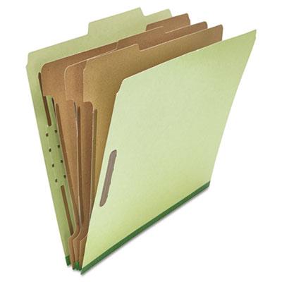 View larger image of Eight-Section Pressboard Classification Folders, 3" Expansion, 3 Dividers, 8 Fasteners, Letter Size, Green Exterior, 10/Box