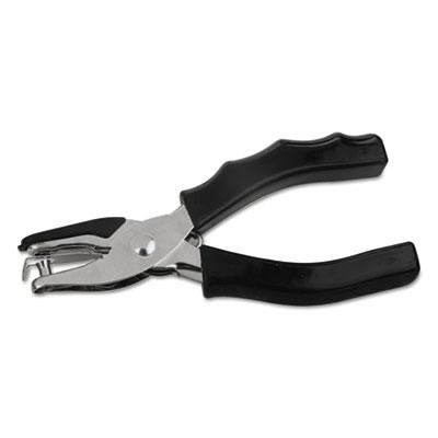 View larger image of Eight-Sheet Handheld One-Hole Punch, 1/4" Holes, Metal With Rubber Grip, Black