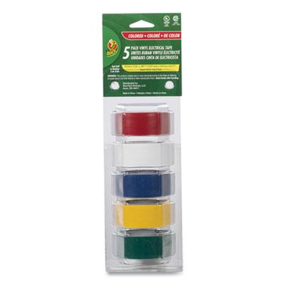 View larger image of Electrical Tape, 1" Core, 0.75" x 12 ft, Assorted Colors, 5/Pack