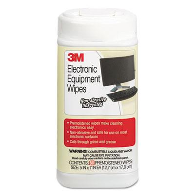 View larger image of Electronic Equipment Cleaning Wipes, 1-Ply, 5.5 x 6.75, Unscented, White, 80/Canister