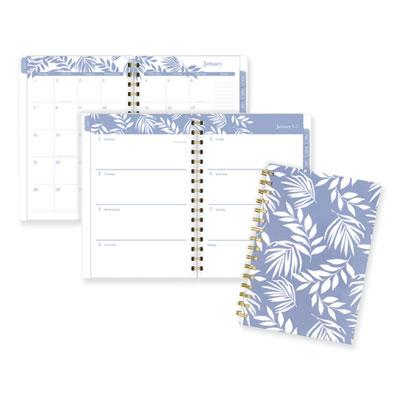 View larger image of Elena Weekly/Monthly Planner, Palm Leaves Artwork, 8.5 x 6.38, Blue/White Cover, 12-Month (Jan to Dec): 2024