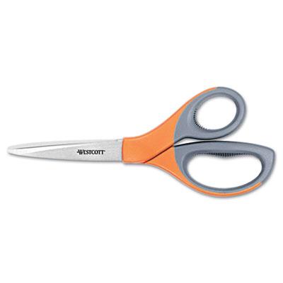 View larger image of Elite Series Stainless Steel Shears, 8" Long, 3.5" Cut Length, Orange Straight Handle