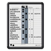 Employee In/Out Board, 11 x 14, Porcelain White/Gray Surface, Black Plastic Frame
