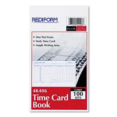 View larger image of Employee Time Card, Daily, Two-Sided, 4-1/4 x 7, 100/Pad