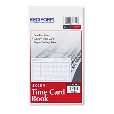 View larger image of Employee Time Card, Weekly, 4-1/4 x 7, 100/Pad
