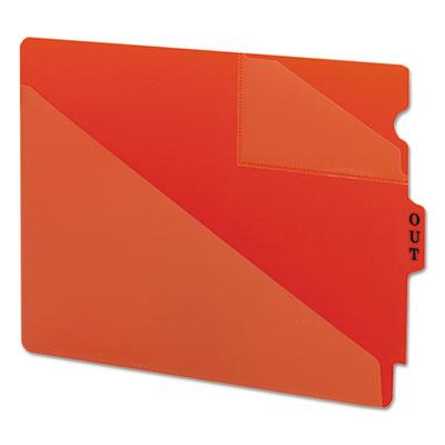 View larger image of End Tab Poly Out Guides, Two-Pocket Style, 1/3-Cut End Tab, Out, 8.5 x 11, Red, 50/Box