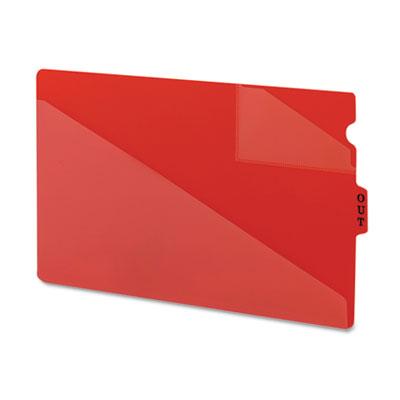 View larger image of End Tab Poly Out Guides, Two-Pocket Style, 1/3-Cut End Tab, Out, 8.5 x 14, Red, 50/Box