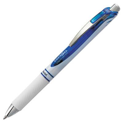 View larger image of EnerGel RTX Gel Pen, Retractable, Medium 0.7 mm, Blue Ink, White/Translucent Blue Barrel