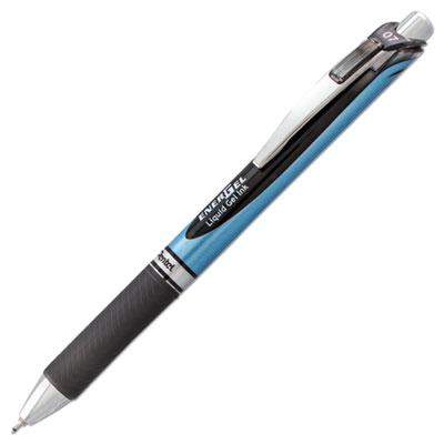 View larger image of EnerGel RTX Gel Pen, Retractable, Medium 0.7 mm Needle Tip, Black Ink, Black/Blue Barrel