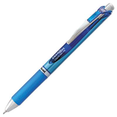 View larger image of EnerGel RTX Gel Pen, Retractable, Medium 0.7 mm Needle Tip, Blue Ink, Blue/Light Blue Barrel