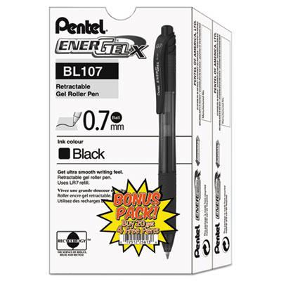 View larger image of EnerGel-X Gel Pen, Retractable, Medium 0.7 mm, Black Ink, Smoke/Black Barrel, 24/Pack