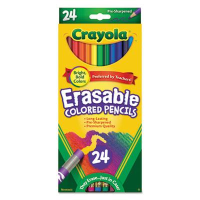 View larger image of Erasable Color Pencil Set, 3.3 mm, 2B, Assorted Lead and Barrel Colors, 24/Pack