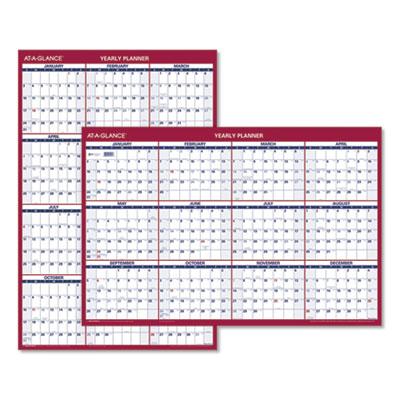 View larger image of Erasable Vertical/Horizontal Wall Planner, 24 x 36, White/Blue/Red Sheets, 12-Month (Jan to Dec): 2024