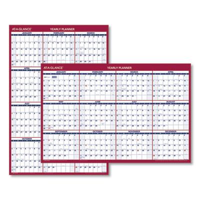 View larger image of Erasable Vertical/Horizontal Wall Planner, 32 x 48, White/Blue/Red Sheets, 12-Month (Jan to Dec): 2024