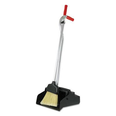 View larger image of Ergo Dustpan With Broom, 12w X 33h, Metal With Vinyl Coated Handle, Red/silver