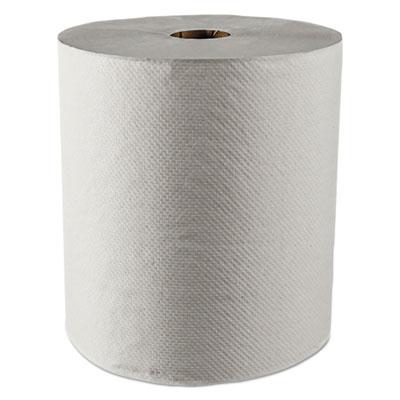 View larger image of Essential 100% Recycled Fiber Hard Roll Towel, 1-Ply, 8" x 800 ft, 1.5" Core, White, 12 Rolls/Carton
