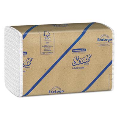 View larger image of Essential C-Fold Towels for Business, Absorbency Pockets, 1-Ply, 10.13 x 13.15, White, 200/Pack, 12 Packs/Carton