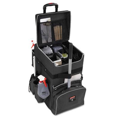 View larger image of Executive Quick Clean Janitorial Cart, Synthetic Fabric, 16 Compartments, 14.25" x 16.5" x 25", Dark Gray
