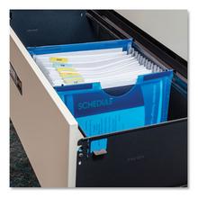 Expanding File with Hang Tabs, Pre-Printed Index-Tab Inserts, 12 Sections, 1" Capacity, Letter Size, 1/6-Cut Tabs, Blue