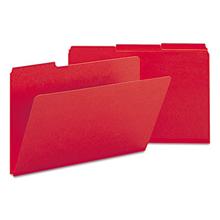 Expanding Recycled Heavy Pressboard Folders, 1/3-Cut Tabs, 1" Expansion, Legal Size, Bright Red, 25/Box