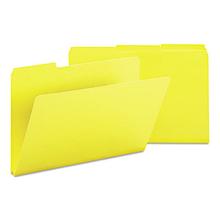 Expanding Recycled Heavy Pressboard Folders, 1/3-Cut Tabs, 1" Expansion, Legal Size, Yellow, 25/Box