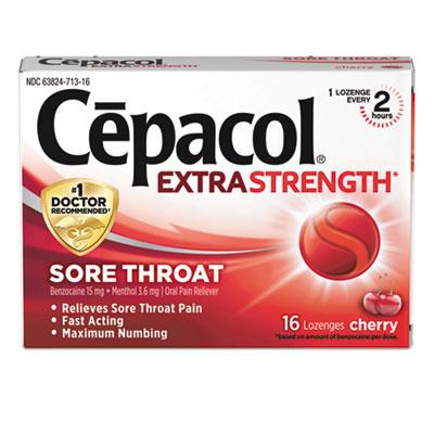 View larger image of Extra Strength Sore Throat Lozenge, Cherry, 16/Box, 24 Boxes/Carton