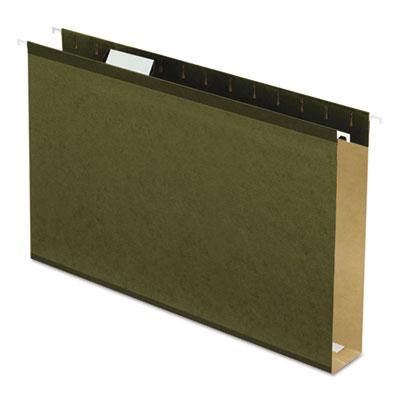 View larger image of Extra Capacity Reinforced Hanging File Folders with Box Bottom, 2" Capacity, Legal Size, 1/5-Cut Tabs, Green, 25/Box