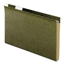 Extra Capacity Reinforced Hanging File Folders with Box Bottom, 1" Capacity, Legal Size, 1/5-Cut Tabs, Green, 25/Box