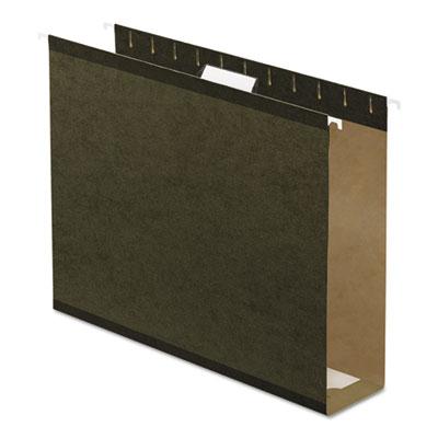 View larger image of Extra Capacity Reinforced Hanging File Folders with Box Bottom, 3" Capacity, Letter Size, 1/5-Cut Tabs, Green, 25/Box