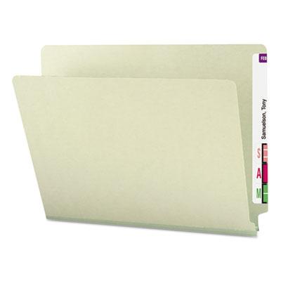 View larger image of Extra-Heavy Recycled Pressboard End Tab Folders, Straight Tab, 1" Expansion, Letter Size, Gray-Green, 25/Box
