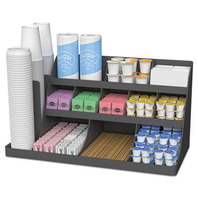 View larger image of Extra Large Coffee Condiment and Accessory Organizer, 14 Compartment, 24 x 11.8 x 12.5, Black