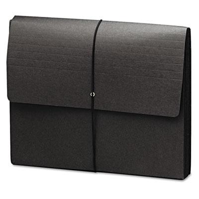 View larger image of Extra-Wide Expanding Wallets w/ Elastic Cord, 5.25" Expansion, 1 Section, Letter Size, Black, 10/Box