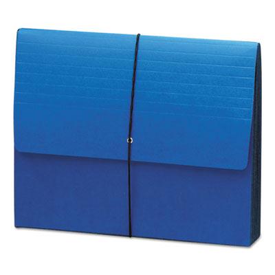 View larger image of Extra-Wide Expanding Wallets w/ Elastic Cord, 5.25" Expansion, 1 Section, Letter Size, Navy Blue