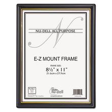 EZ Mount Document Frame w/Trim Accent, Plastic Face, 8.5 x 11, Black/Gold, 18/CT