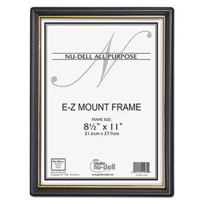 View larger image of EZ Mount Document Frame with Trim Accent, Plastic Face , 8.5 x 11, Black/Gold