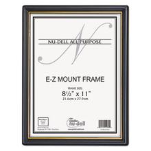 EZ Mount Document Frame with Trim Accent, Plastic Face , 8.5 x 11, Black/Gold