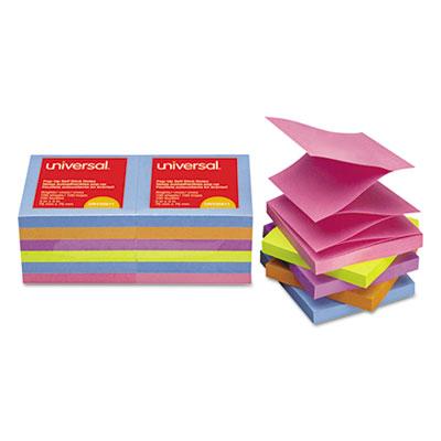 View larger image of Fan-Folded Self-Stick Pop-Up Note Pads, 3 x 3, Assorted Bright, 100-Sheet, 12/PK