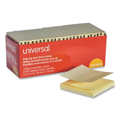 View larger image of Fan-Folded Self-Stick Pop-Up Note Pads, 3" x 3", Yellow, 90-Sheet, 24/Pack