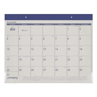 View larger image of Fashion Color Desk Pad, 22 x 17, Stone/Blue Sheets, Blue Binding, Clear Corners, 12-Month (Jan to Dec): 2024