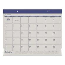 Fashion Color Desk Pad, 22 x 17, Stone/Blue Sheets, Blue Binding, Clear Corners, 12-Month (Jan to Dec): 2023