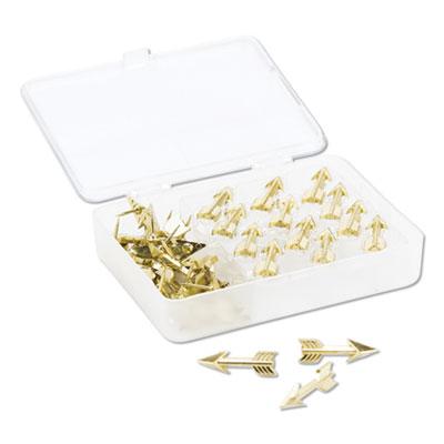 View larger image of Fashion Push Pins, Steel, Gold, 0.38", 36/Pack