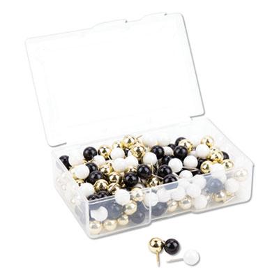 View larger image of Fashion Sphere Push Pins, Plastic, Assorted, 0.44", 200/Pack